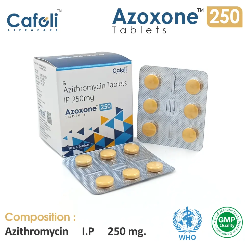 Azithromycin 250mg Tablet at Best Price in PCD Pharma Franchise for Antibiotic and Bacterial Infections, Respiratory Infections